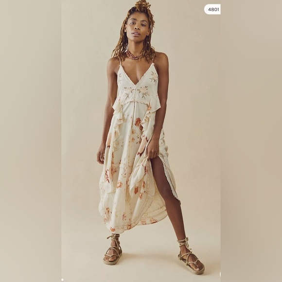 FREE PEOPLE Audrey Embroidered Maxi Dress in Ivory XS - Picture 7 of 16